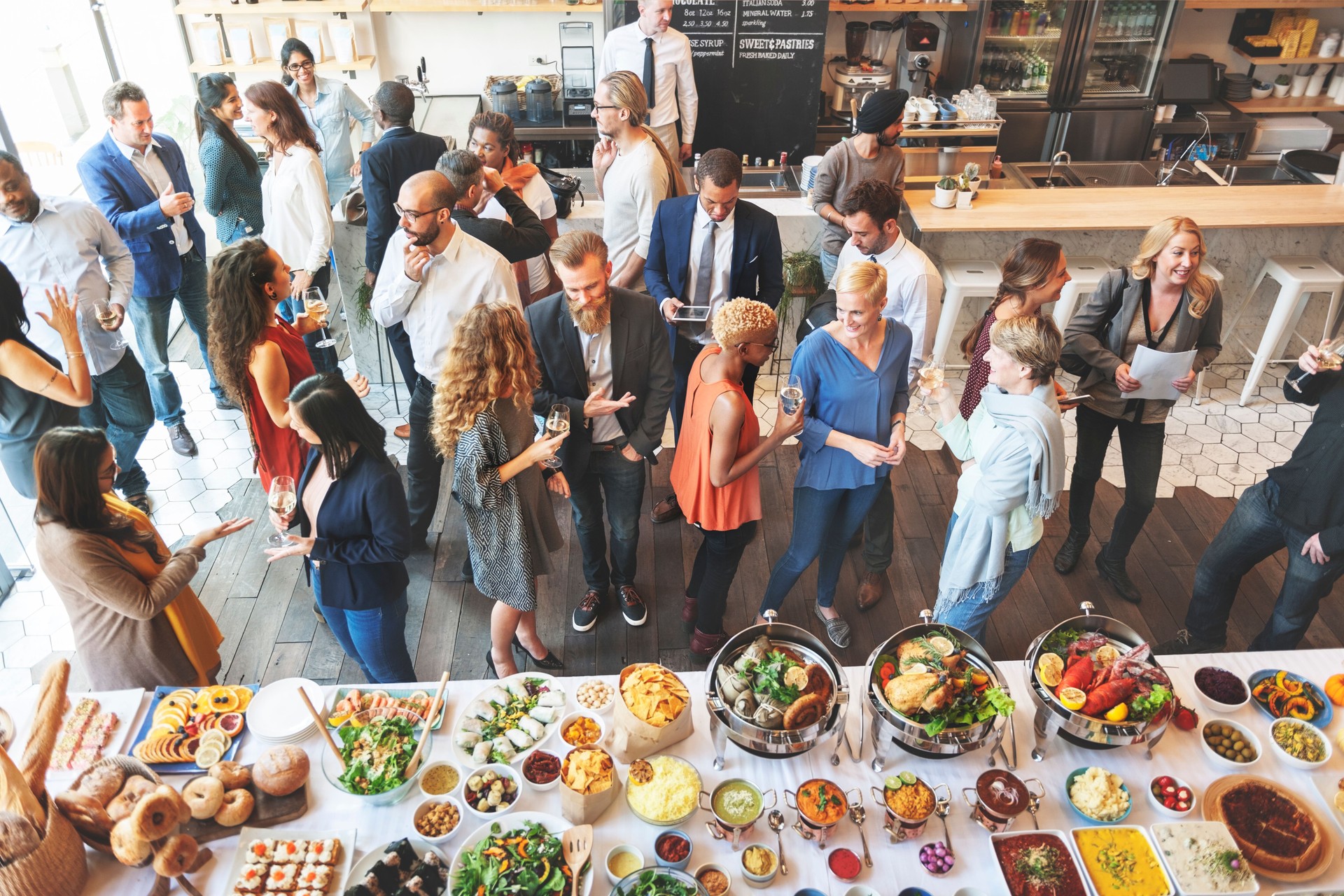 Business People Meeting Eating Discussion Cuisine Party Concept